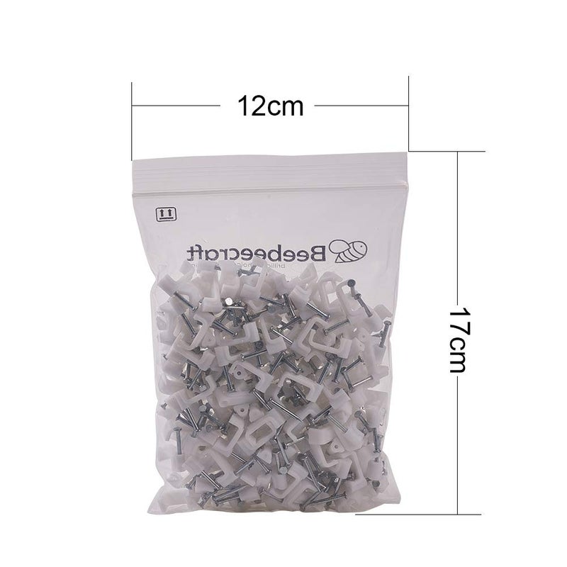INCREWAY 200Pcs 12mm Flat Cable Wire Clips Cable Staples Cord Holder Wire Management, White - Image 3